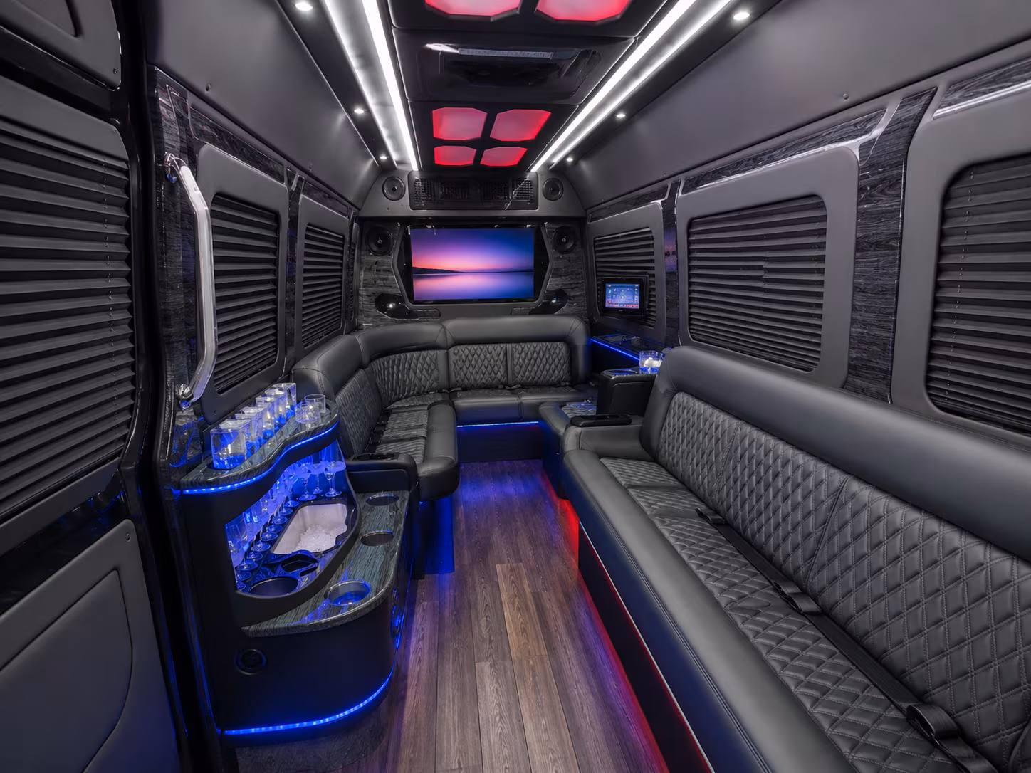 trenton 40 passenger party bus interior